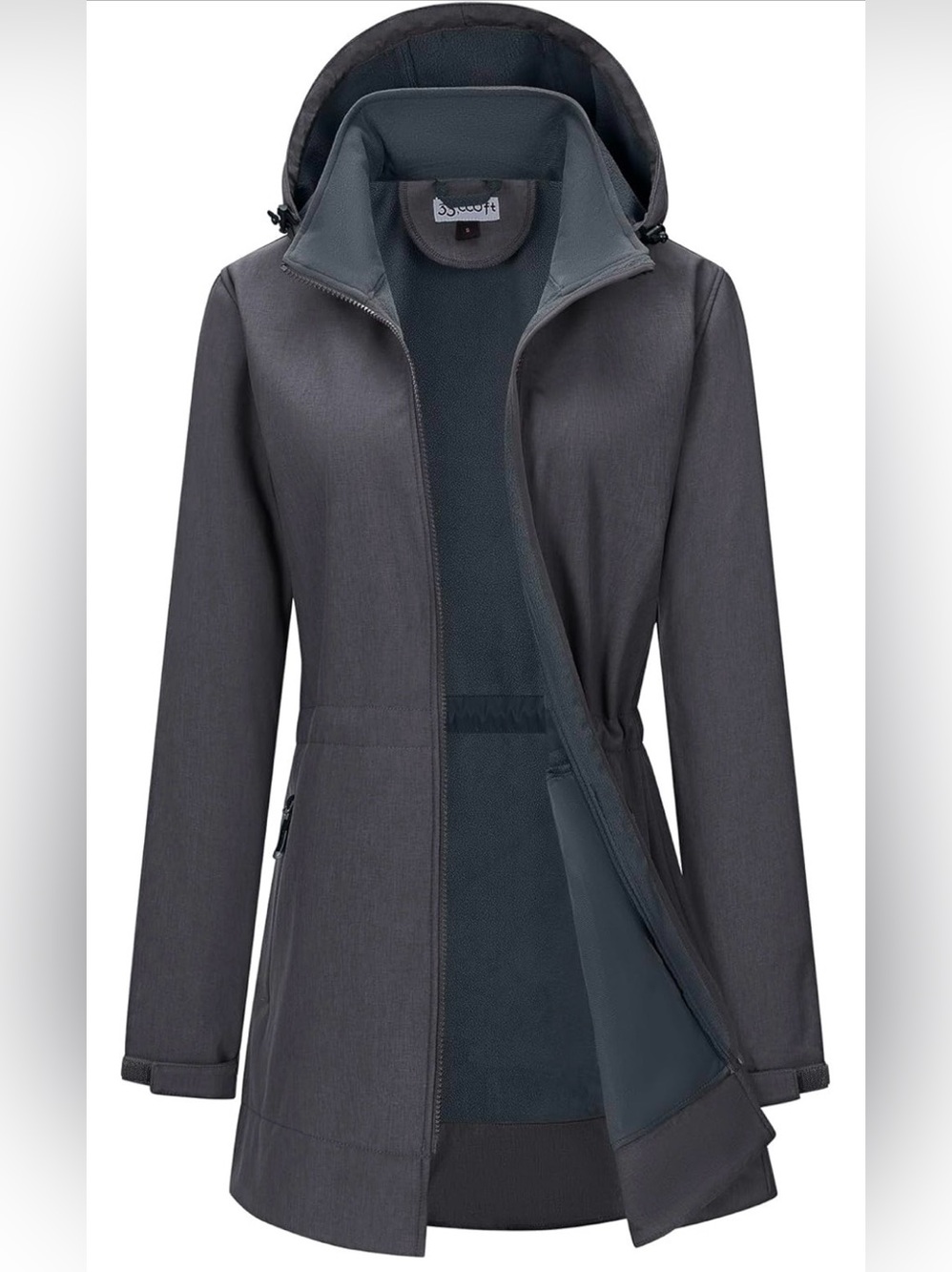 🌙 B75 Women's Waterproof Softshell Long Rain Jacket Windproof Windbreaker